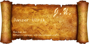 Janzer Ulrik névjegykártya
